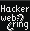 The middle third of a 88x31 with the text Hacker Webring on
            it. In the background of the text is a ring with an offset shadow.